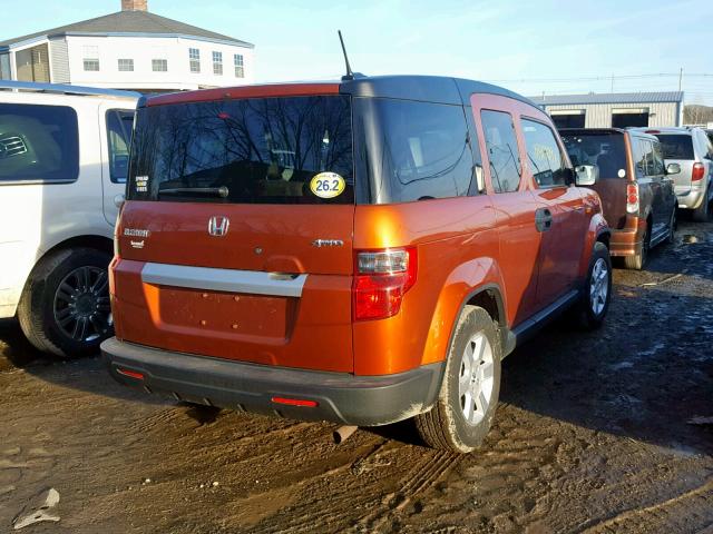 5J6YH2H76BL003487 - 2011 HONDA ELEMENT EX ORANGE photo 4