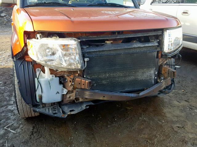 5J6YH2H76BL003487 - 2011 HONDA ELEMENT EX ORANGE photo 9