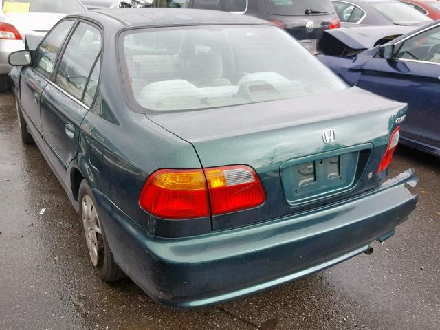 2HGEJ6619YH541272 - 2000 HONDA CIVIC BASE GREEN photo 3