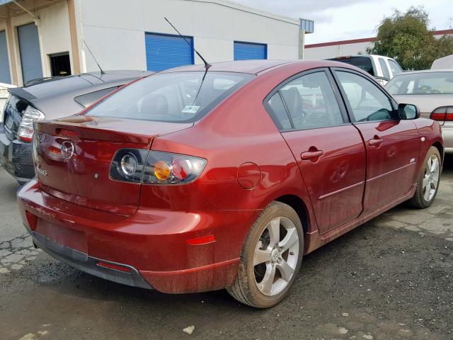 JM1BK324361416874 - 2006 MAZDA 3 S MAROON photo 4