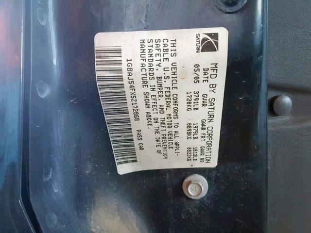 1G8AJ54FX5Z172868 - 2005 SATURN ION LEVEL 黑色 照片 10