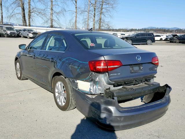 3VWLA7AJ3FM423765 - 2015 VOLKSWAGEN JETTA TDI GRAY photo 3