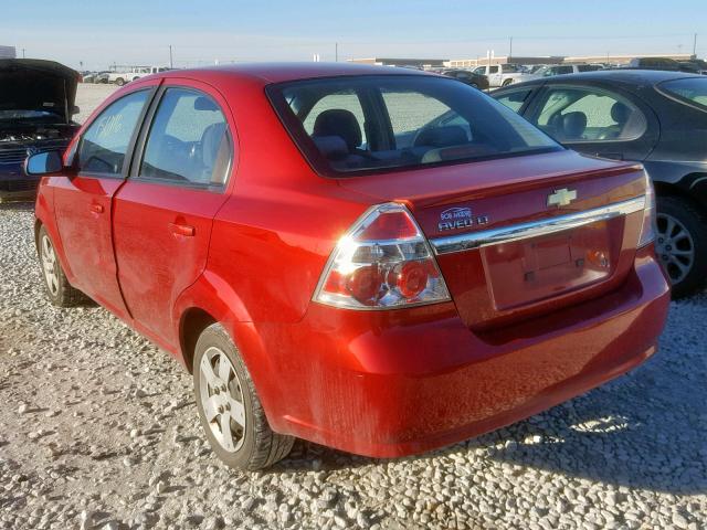 KL1TD5DE0BB160530 - 2011 CHEVROLET AVEO LS RED photo 3