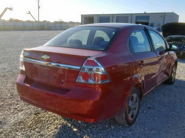 KL1TD5DE0BB160530 - 2011 CHEVROLET AVEO LS RED photo 4