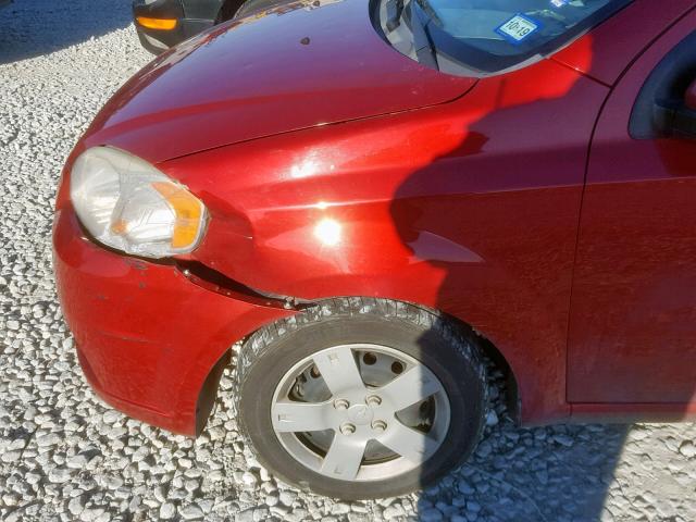 KL1TD5DE0BB160530 - 2011 CHEVROLET AVEO LS RED photo 9