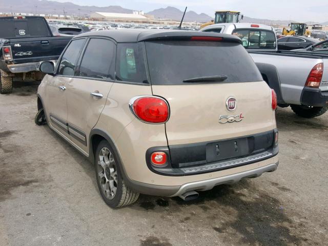 ZFBCFADHXFZ033628 - 2015 FIAT 500L TREKK TAN photo 3