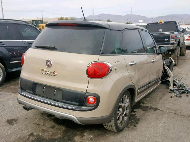 ZFBCFADHXFZ033628 - 2015 FIAT 500L TREKK TAN photo 4