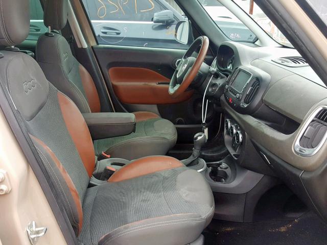 ZFBCFADHXFZ033628 - 2015 FIAT 500L TREKK TAN photo 5