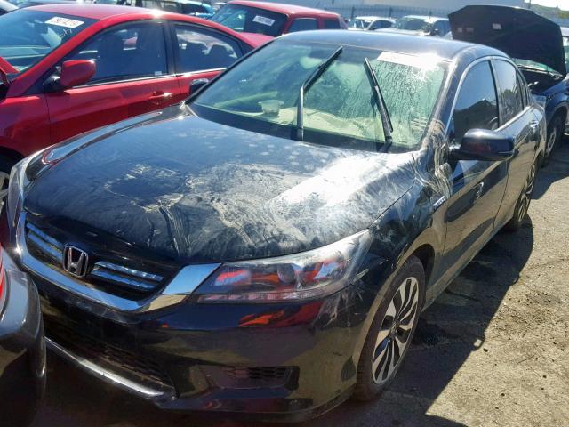 1HGCR6F31EA001698 - 2014 HONDA ACCORD HYB BLACK photo 2