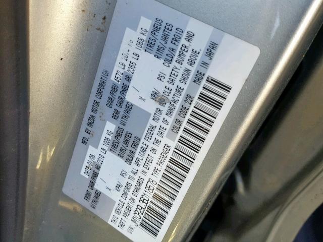 JM1CR29L360118578 - 2006 MAZDA 5 SILVER photo 10