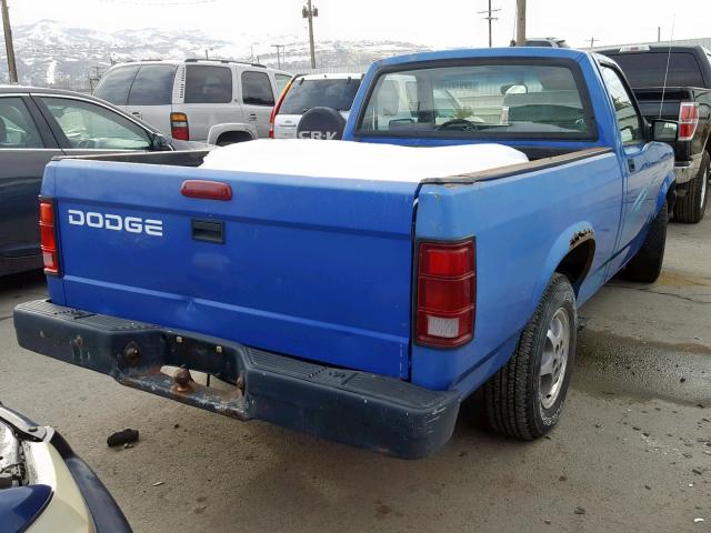 1B7FL26X0TW700801 - 1996 DODGE DAKOTA BLUE photo 4