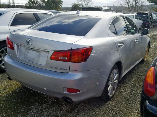 JTHCK262975013739 - 2007 LEXUS IS 250 SILVER photo 4