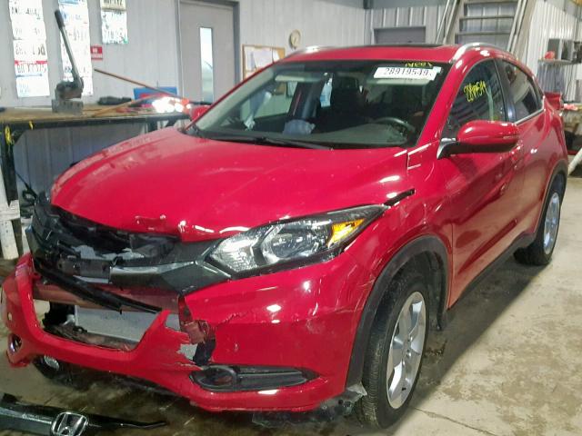 3CZRU6H75GM740841 - 2016 HONDA HR-V EXL RED photo 2