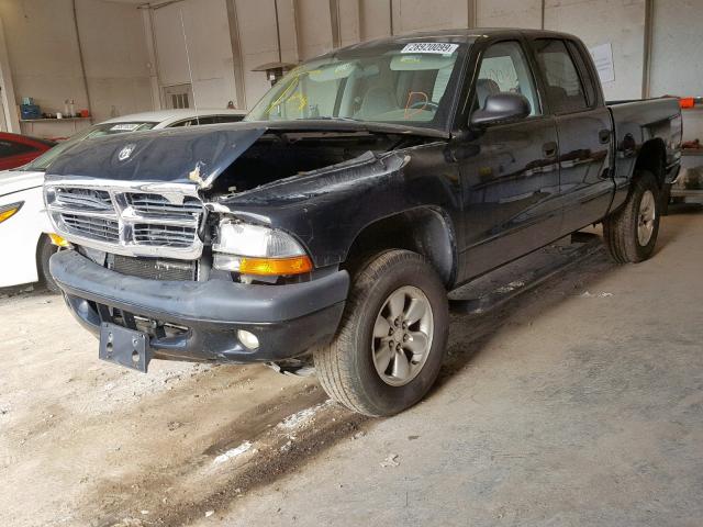 1D7HG38K14S597536 - 2004 DODGE DAKOTA QUA BLACK photo 2