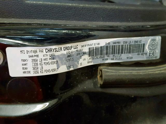 1J4RG5GT2AC105665 - 2010 JEEP COMMANDER BLACK photo 10