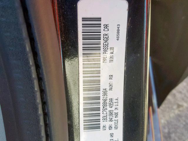 1B3LC76M88N619064 - 2008 DODGE AVENGER R/ BLACK photo 10