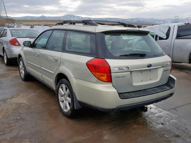 4S4BP62C777300954 - 2007 SUBARU OUTBACK OU BEIGE photo 3