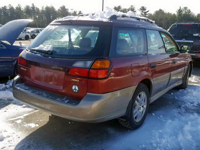 4S3BH675137625718 - 2003 SUBARU LEGACY OUT RED photo 4