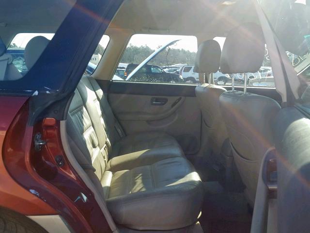 4S3BH675137625718 - 2003 SUBARU LEGACY OUT RED photo 6