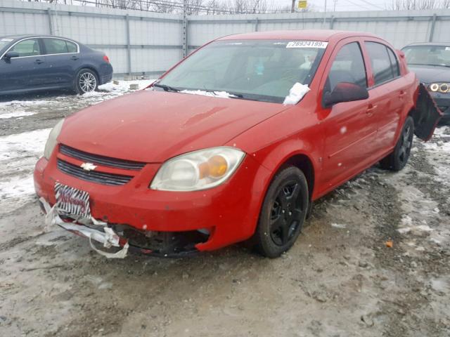 1G1AL55F077354004 - 2007 CHEVROLET COBALT LT RED photo 2