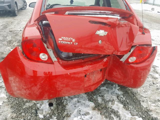 1G1AL55F077354004 - 2007 CHEVROLET COBALT LT RED photo 9