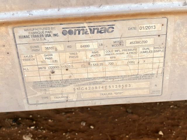 5MC423914E5138563 - 2014 DUMP TRAILER SILVER photo 10