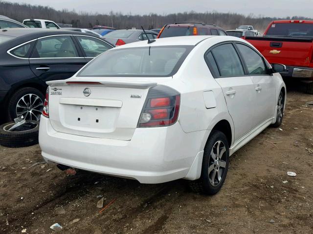 3N1AB6AP8CL723523 - 2012 NISSAN SENTRA 2.0 WHITE photo 4