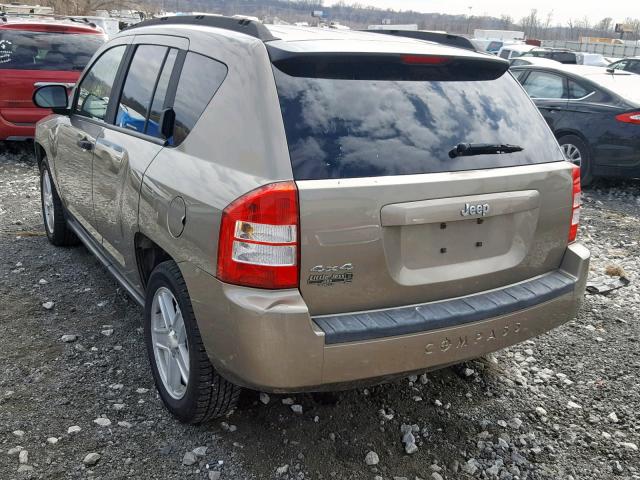 1J8FF47W97D275906 - 2007 JEEP COMPASS TAN photo 3