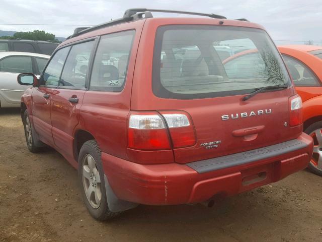 JF1SF65672H723829 - 2002 SUBARU FORESTER S RED photo 3