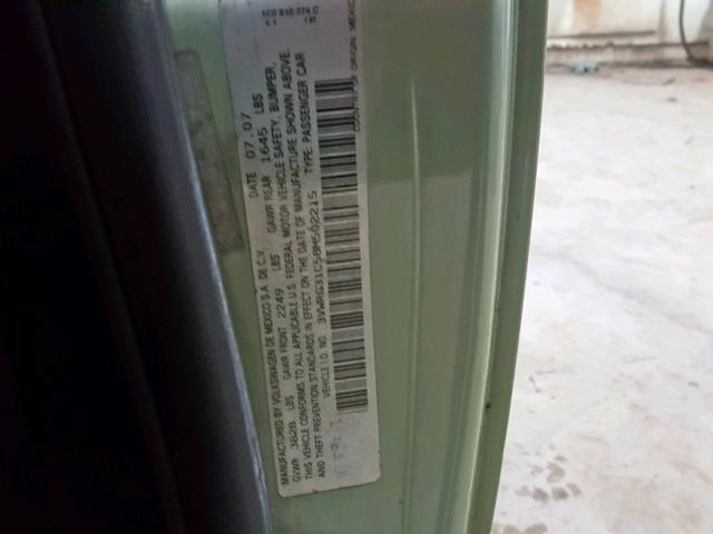 3VWRG31C58M502215 - 2008 VOLKSWAGEN NEW BEETLE მწვანე ფოტო 10