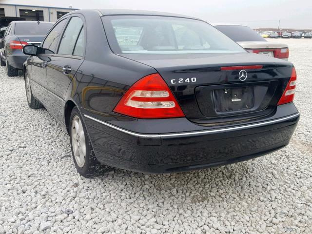 WDBRF61J53F302187 - 2003 MERCEDES-BENZ C 240 BLACK photo 3