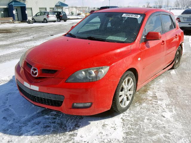 JM1BK343781128380 - 2008 MAZDA 3 HATCHBAC RED photo 2