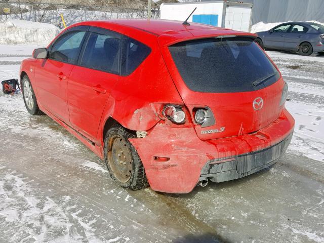 JM1BK343781128380 - 2008 MAZDA 3 HATCHBAC RED photo 3