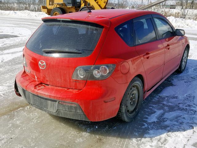 JM1BK343781128380 - 2008 MAZDA 3 HATCHBAC RED photo 4