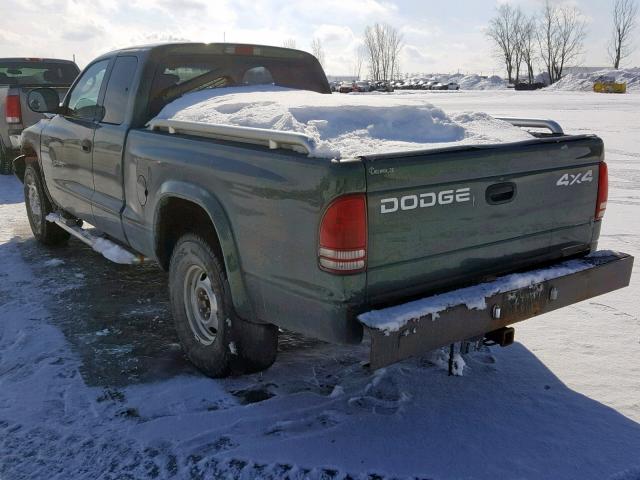 1B7GG22N5YS795478 - 2000 DODGE DAKOTA GREEN photo 3