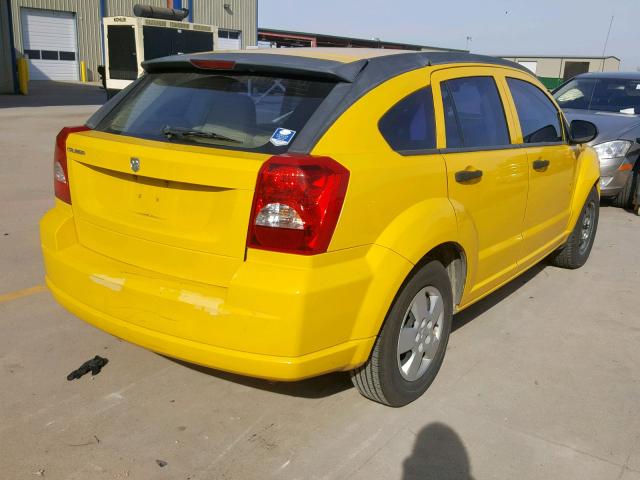 1B3HB28B17D590793 - 2007 DODGE CALIBER YELLOW photo 4