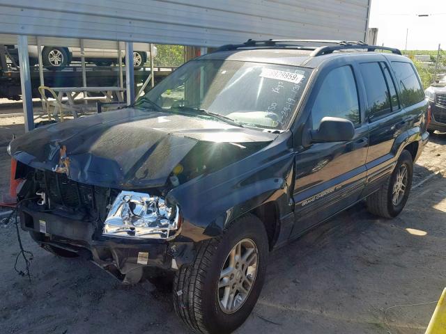 1J4GX48N44C406640 - 2004 JEEP GRAND CHER BLACK photo 2