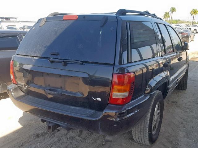 1J4GX48N44C406640 - 2004 JEEP GRAND CHER BLACK photo 4