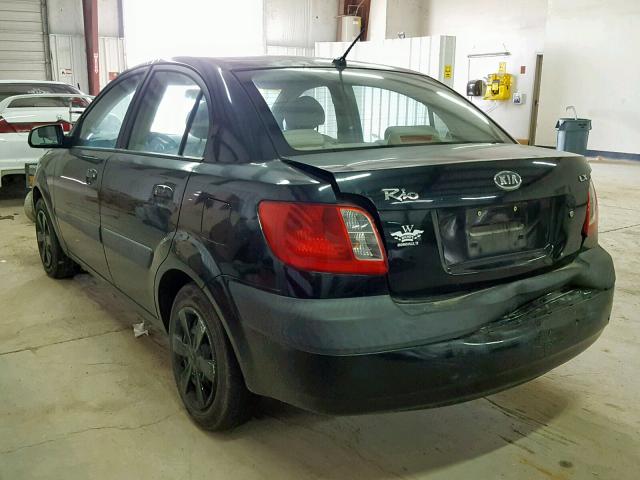 KNADE123566137342 - 2006 KIA RIO BLACK photo 3