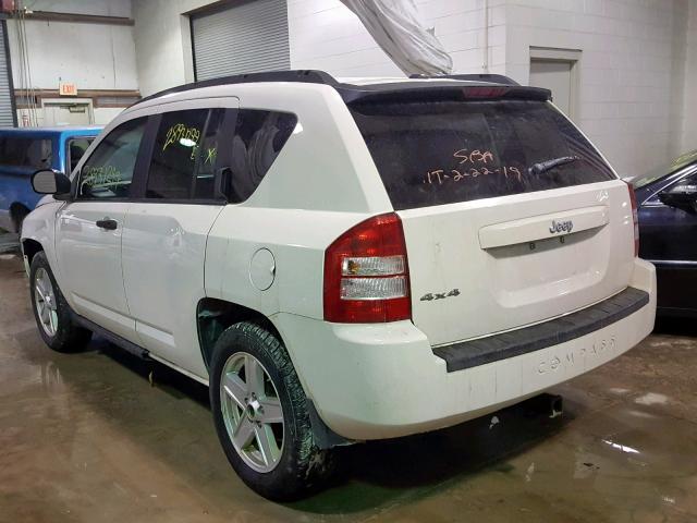 1J8FF47W07D193014 - 2007 JEEP COMPASS WHITE photo 3