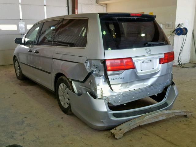 5FNRL3H29AB020868 - 2010 HONDA ODYSSEY LX SILVER photo 3