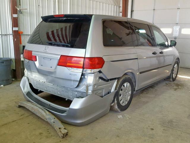 5FNRL3H29AB020868 - 2010 HONDA ODYSSEY LX SILVER photo 4