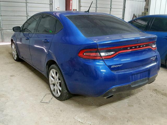 1C3CDFBH0DD157148 - 2013 DODGE DART SXT BLUE photo 3