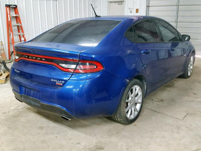 1C3CDFBH0DD157148 - 2013 DODGE DART SXT BLUE photo 4