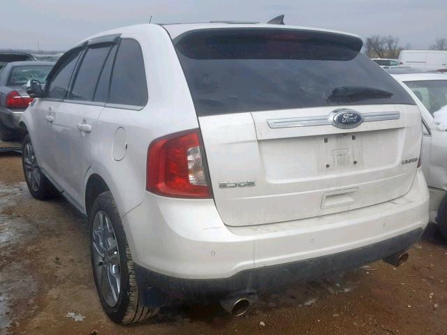 2FMDK3KC3CBA58462 - 2012 FORD EDGE LIMIT WHITE photo 3