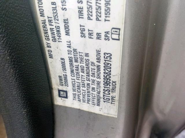 1GTCS196958209153 - 2005 GMC CANYON BEIGE photo 10