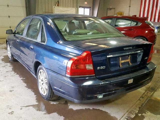 YV1TH59H141372873 - 2004 VOLVO S80 2.5T BLUE photo 3