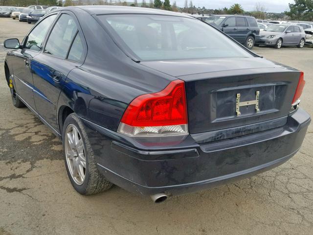 YV1RS592862524426 - 2006 VOLVO S60 2.5T BLACK photo 3