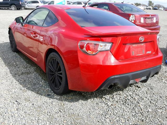 JF1ZNAA10D2734837 - 2013 TOYOTA SCION FR-S RED photo 3