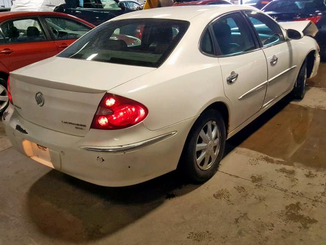 2G4WD562651324114 - 2005 BUICK LACROSSE C WHITE photo 4